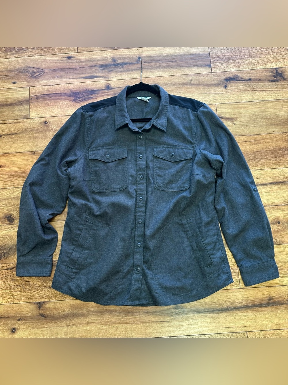 Duluth Trading Co Button-Front Long Sleeve Utility Shirt Jacket - Charcoal - Picture 1 of 10